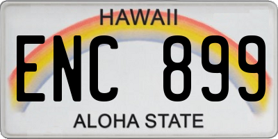 HI license plate ENC899