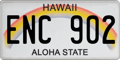 HI license plate ENC902