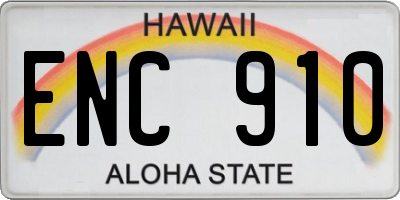 HI license plate ENC910