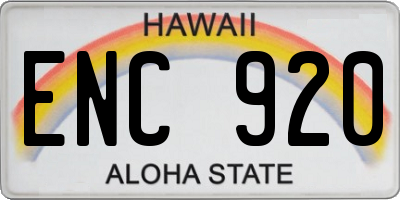 HI license plate ENC920