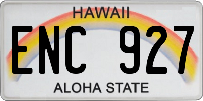 HI license plate ENC927