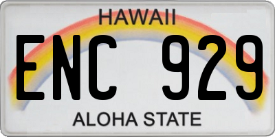 HI license plate ENC929