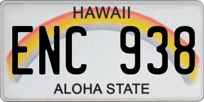 HI license plate ENC938
