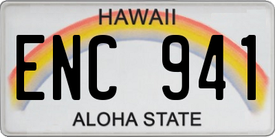 HI license plate ENC941