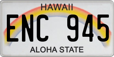 HI license plate ENC945