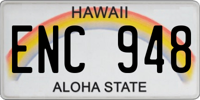 HI license plate ENC948