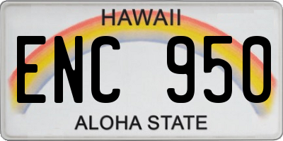 HI license plate ENC950