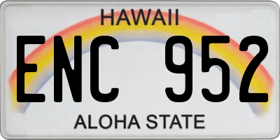 HI license plate ENC952