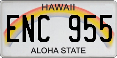 HI license plate ENC955