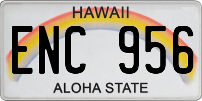 HI license plate ENC956