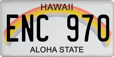HI license plate ENC970