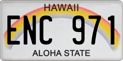 HI license plate ENC971