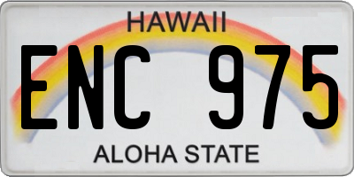 HI license plate ENC975