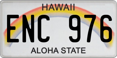 HI license plate ENC976