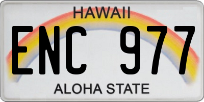 HI license plate ENC977