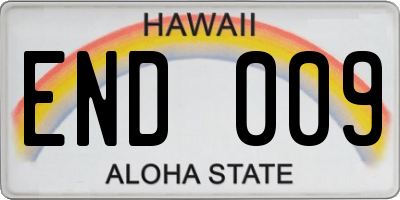 HI license plate END009