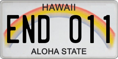 HI license plate END011