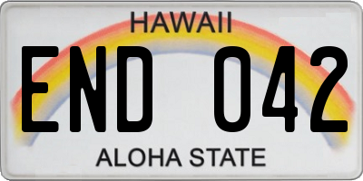 HI license plate END042