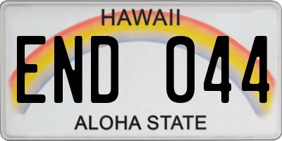 HI license plate END044