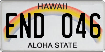 HI license plate END046