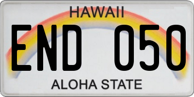 HI license plate END050