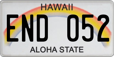 HI license plate END052