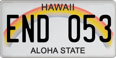 HI license plate END053