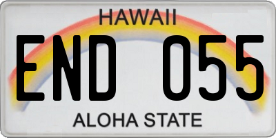 HI license plate END055