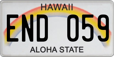 HI license plate END059