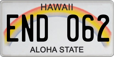 HI license plate END062