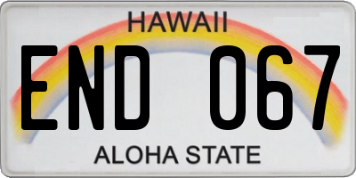 HI license plate END067