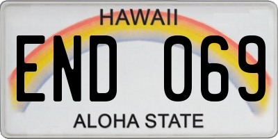 HI license plate END069
