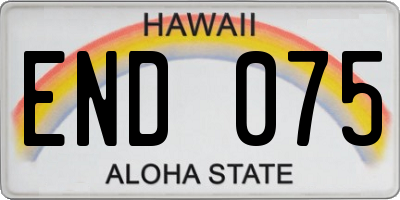 HI license plate END075