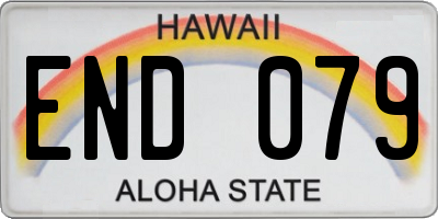 HI license plate END079
