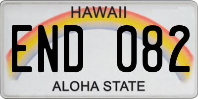 HI license plate END082