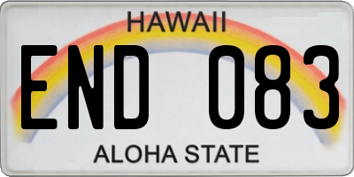 HI license plate END083