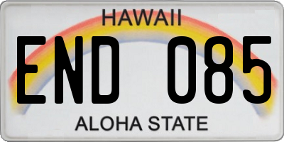 HI license plate END085