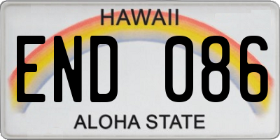 HI license plate END086