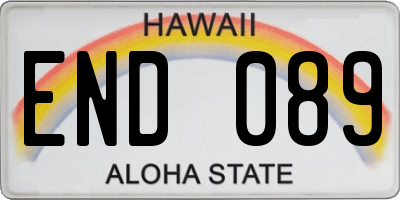 HI license plate END089