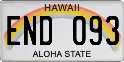 HI license plate END093
