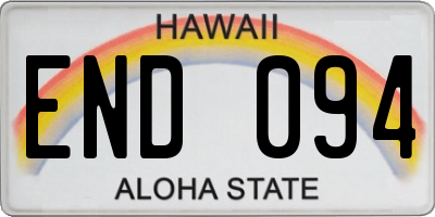 HI license plate END094