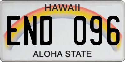 HI license plate END096