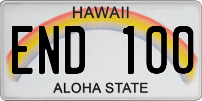 HI license plate END100