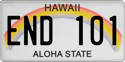 HI license plate END101