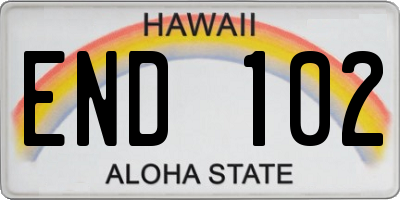 HI license plate END102