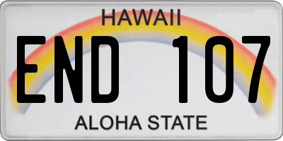 HI license plate END107