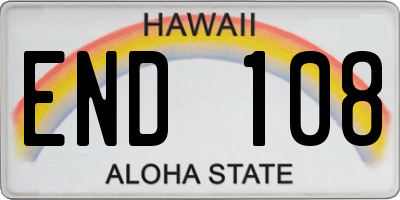 HI license plate END108