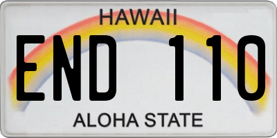 HI license plate END110