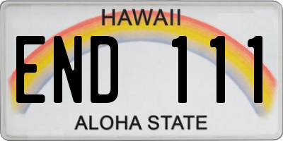 HI license plate END111