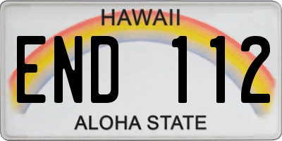 HI license plate END112